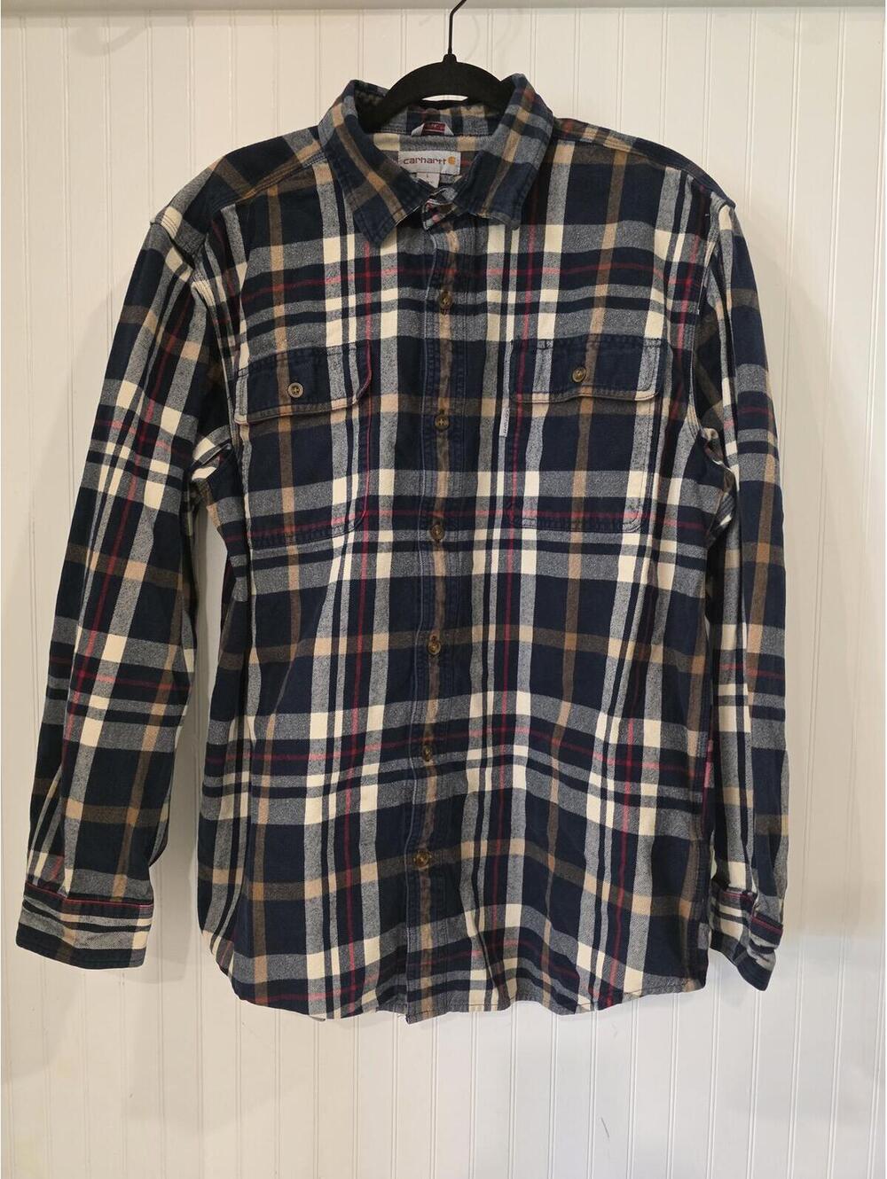 Carhartt Original Fit Mens Large Long Sleeve Flannel 100% Cotton